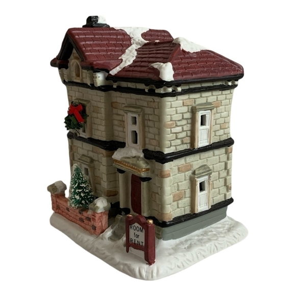 VNTG Xmas Santa Clause Village Christmas Valley Place For Rent Porcelain House - Picture 4 of 8